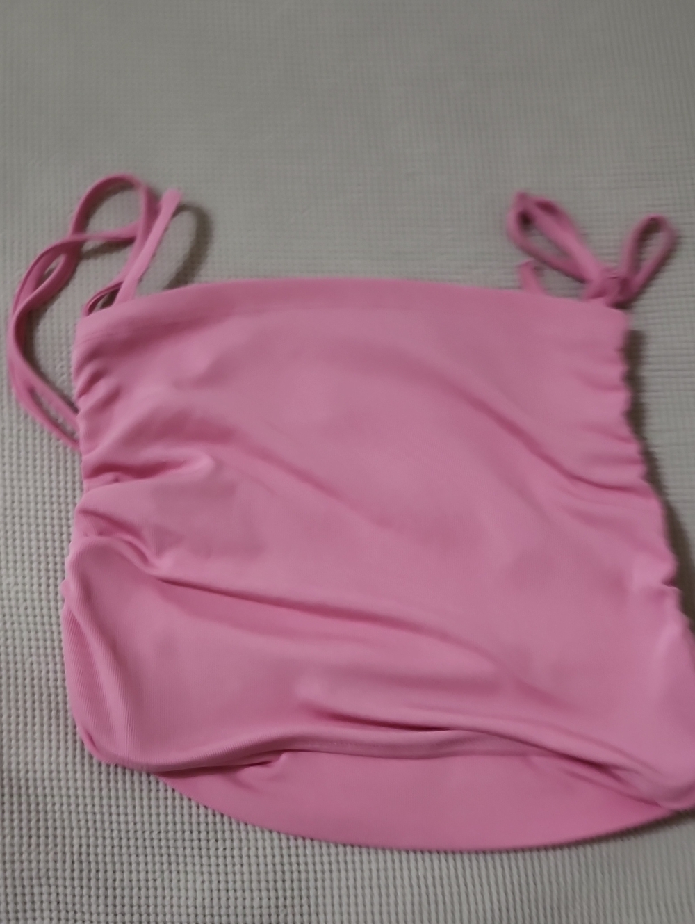 SHEIN Pink Strapless Ruched Tube Top